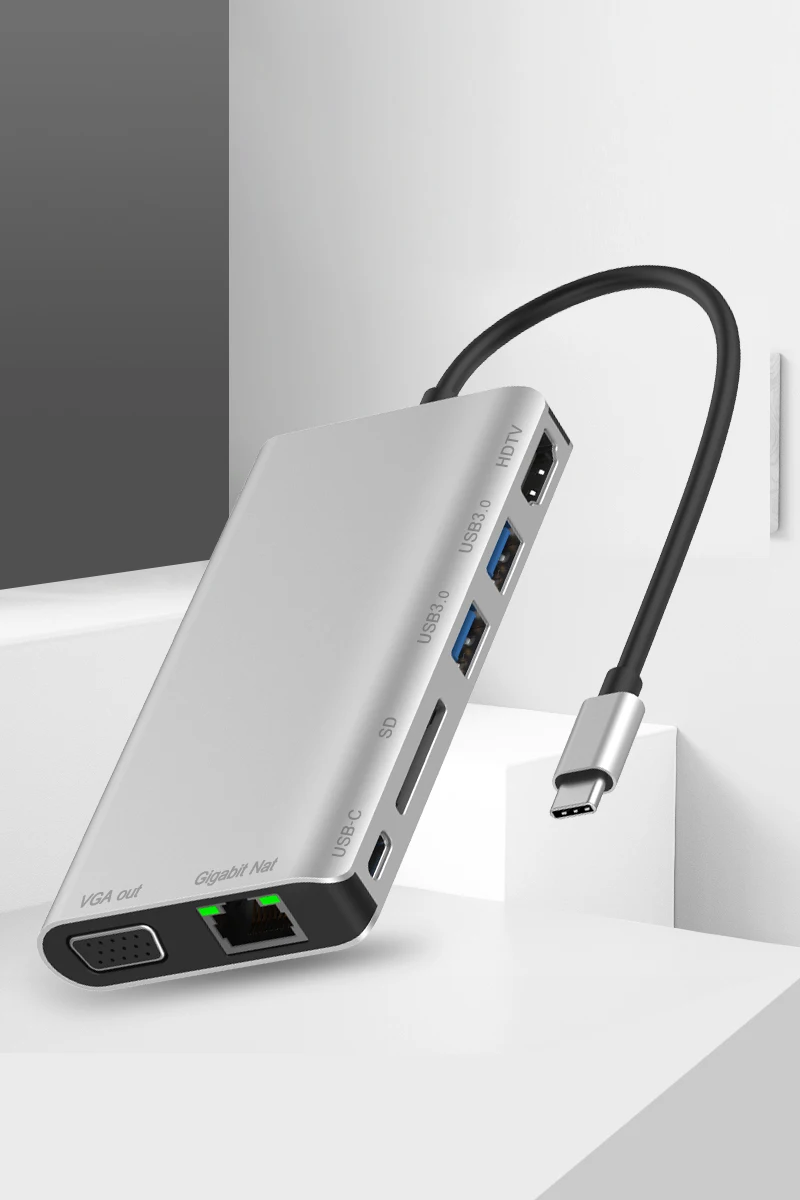 Заводская Прямая поставка USB 3 0 SD кардридер VGA HDTV Gigabit Lan Type C многофункциональная