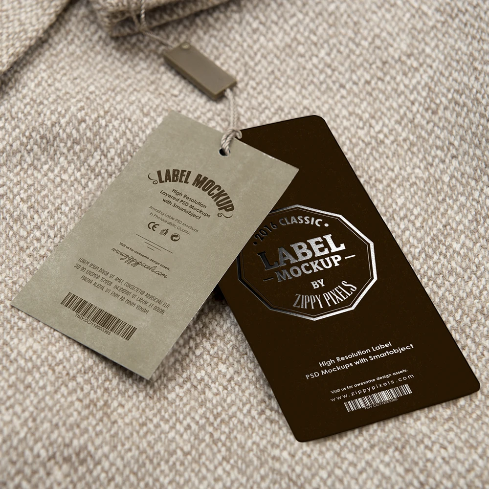 Cheap Price Custom Design Logo Printing Paper Garment Hangtag Labels Clothing Hang Tags With String