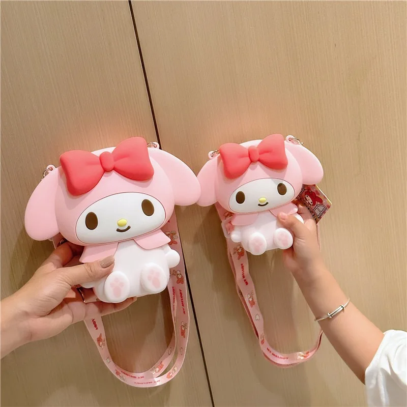 2024 New Sanrio Cartoon Cute High Quality Silicone Toys Kids Crossbody Anime Bag Phone Storage Outdoor travel bag Amazon TikTok