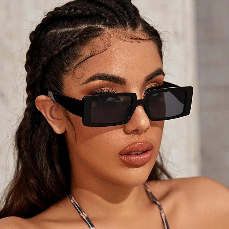  Изготовленный На Заказ 90s бренд lentes de sol прямоугольной Прямоугольная оправа солнцезащитные очки унисекс Модные оттенки в ретро-стиле для мужчин и женщин винтажном