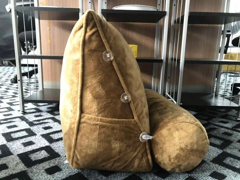 
Factory Wholesale Shredded Foam Bed Wedge Triangular Pillow with Velvet Fabric Cover 