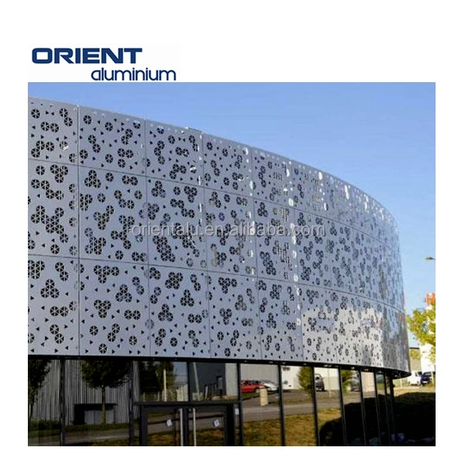 Customized Laser Cutting Perforated Metal Wall Cladding Panel Decorative Aluminum Perforated Metal Facade Panel