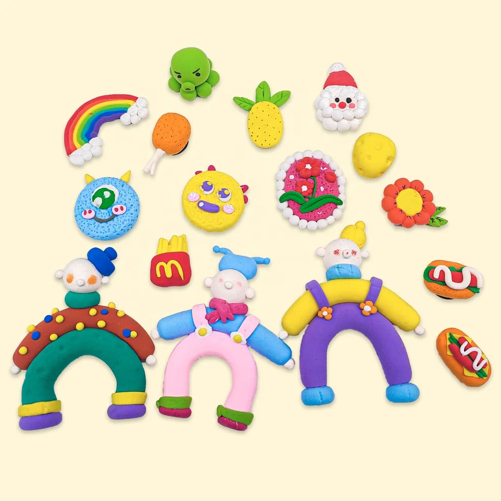 DIY Modeling Air Dry Clay Kit for Kids Create Your Own Fridge Magnet with 6-Color Soft Nontoxic Clay Clay Fridge Magnet