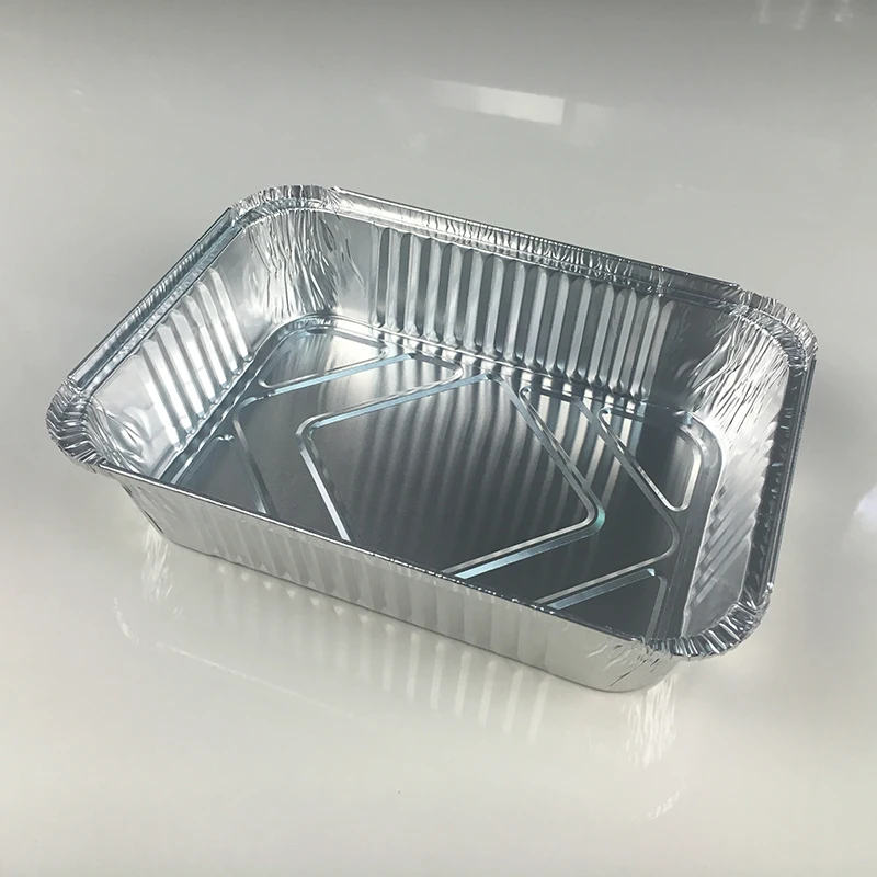 Disposable Food Packing Tray Aluminum Foil Container Catering with Cover 1900ml