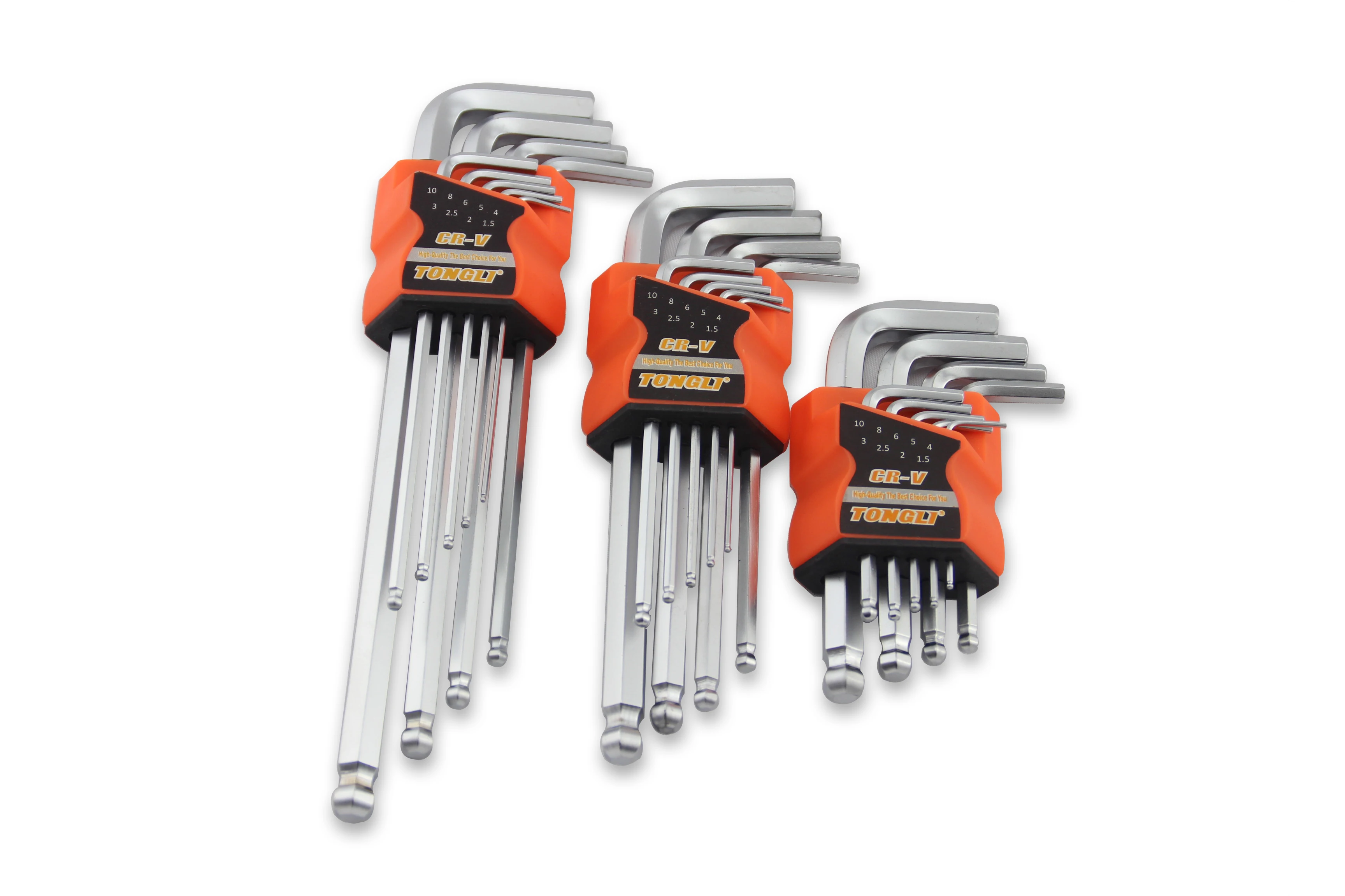 9pcs carbon steel/ CR-V ball head metric hex key allen key wrench tools set