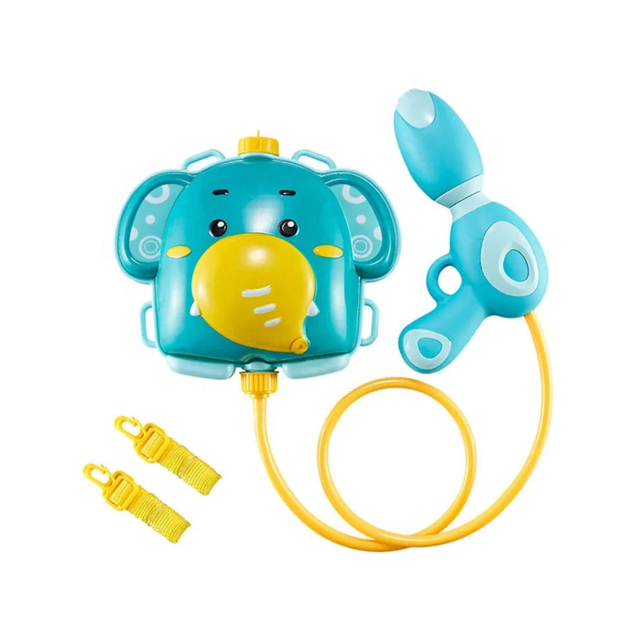 Cute elephant large capacity backpack water gun toy kids summer outdoor water shooting gun with backpack tank set for children