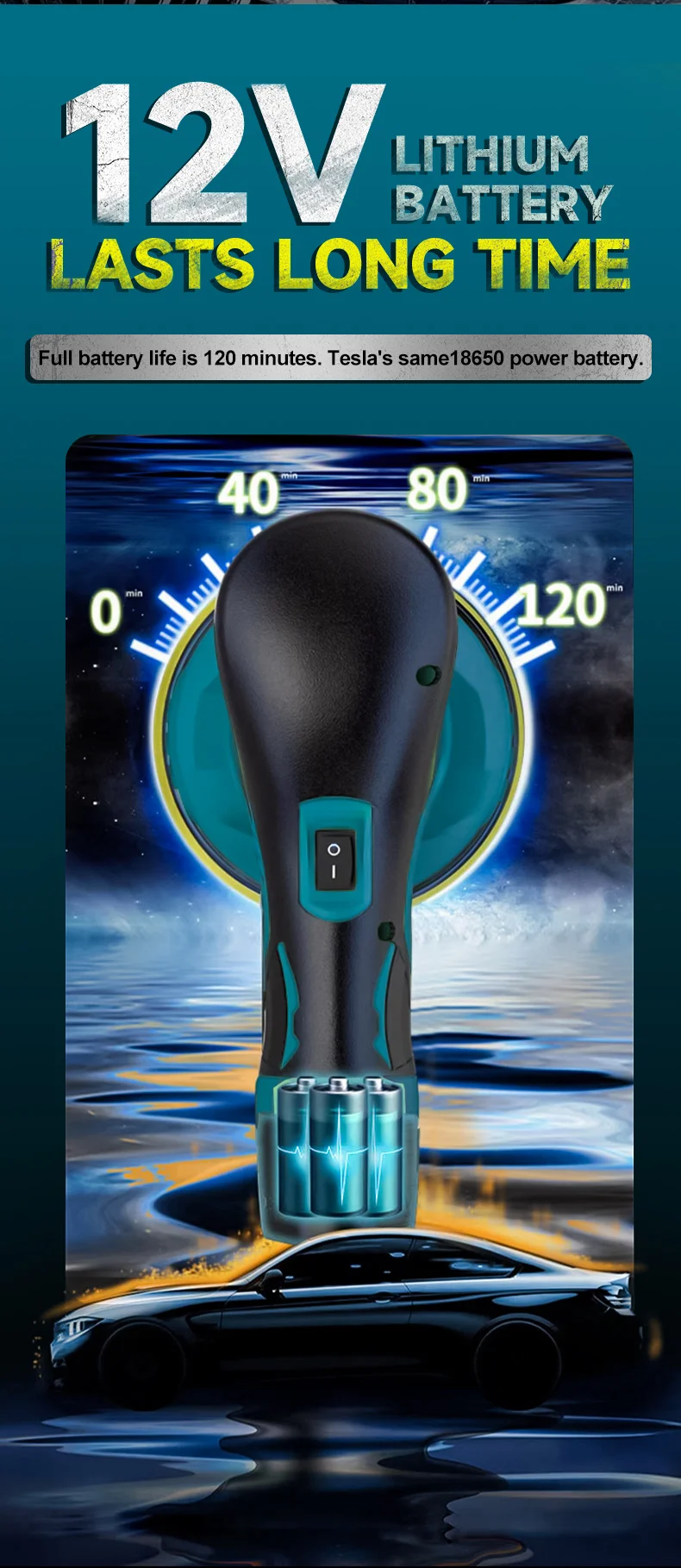 Electric Car Polisher High Efficient Auto Waxing Polishing Machine Multifunctional Rotary Tool For  Battery polish car