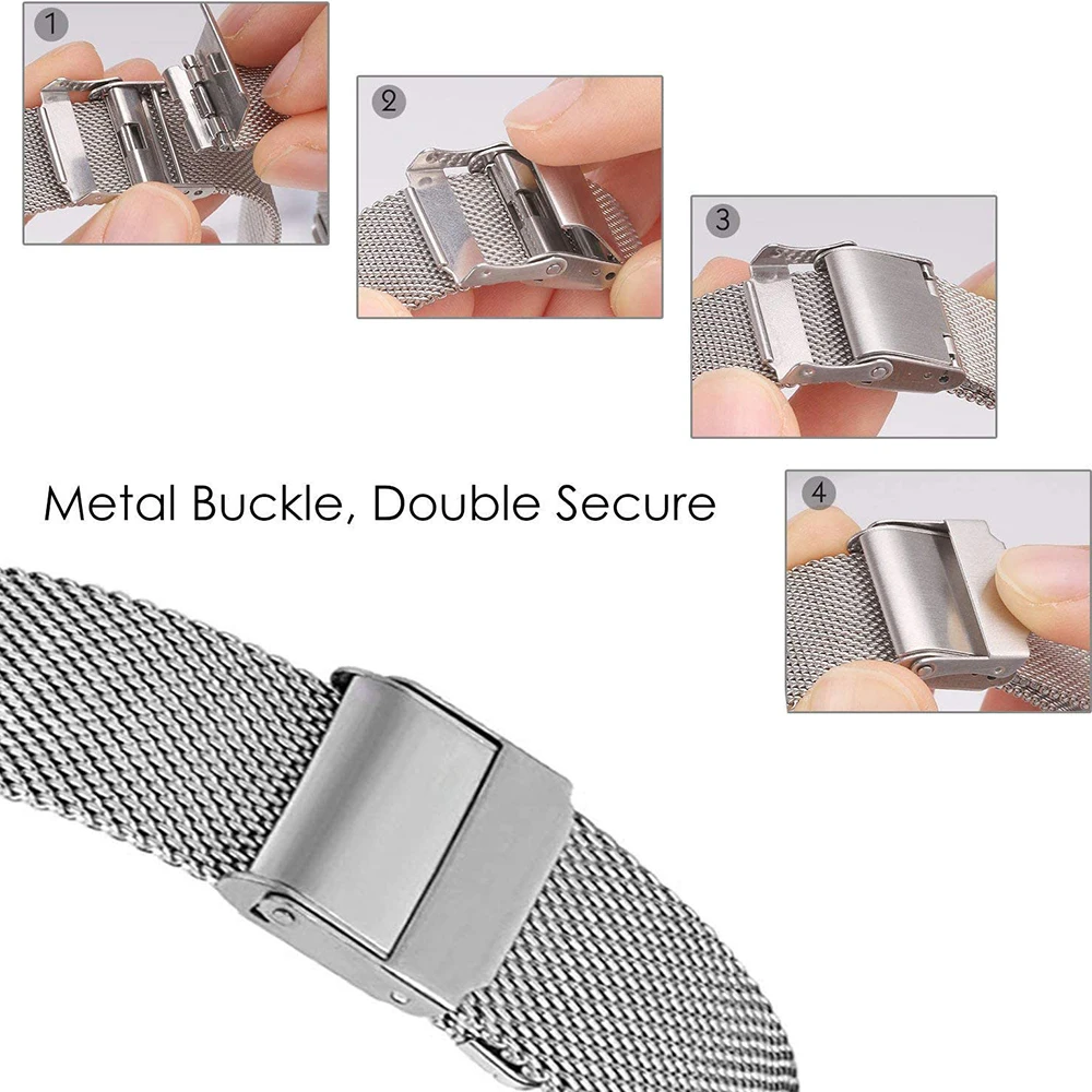 20mm Stainless Steel Watch Strap for Huami Amazfit Bip S Lite U Pro Bracelet For Amazfit GTS 3 2 2E GTS2 Mini Watchband GTR 42