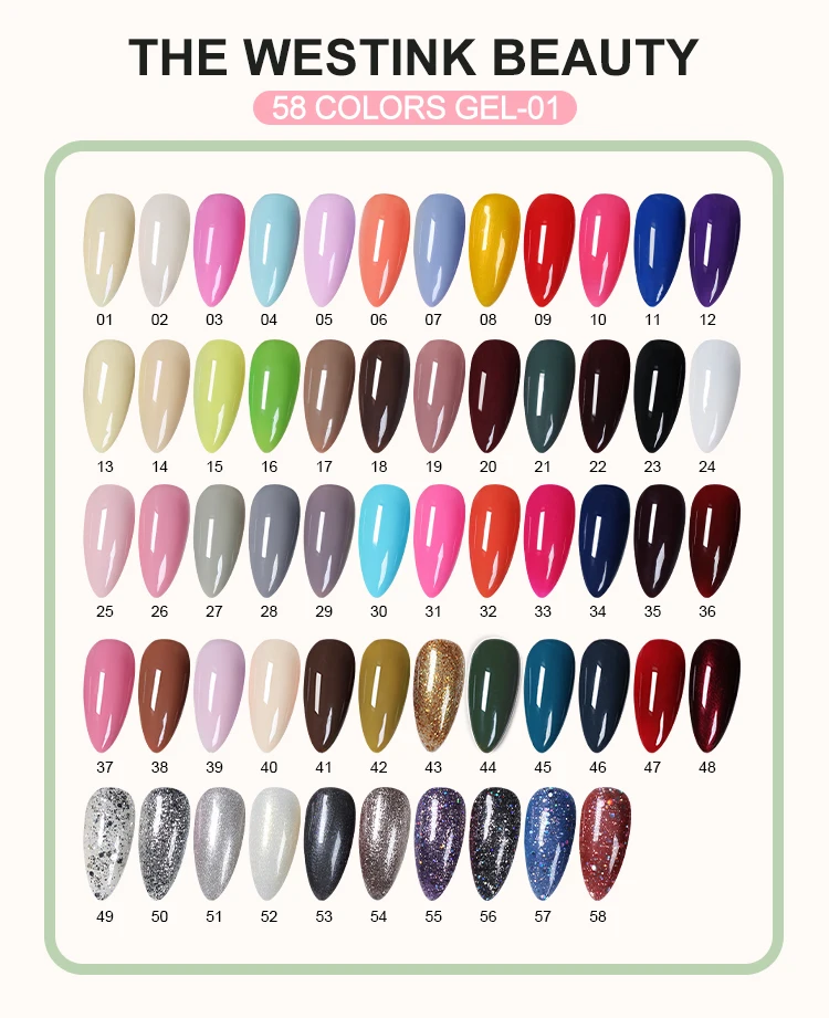Caixuan ногтей Гель-лак цвет LED/УФ гель 60 шт./Набор Nail Art Салон база и лаки для