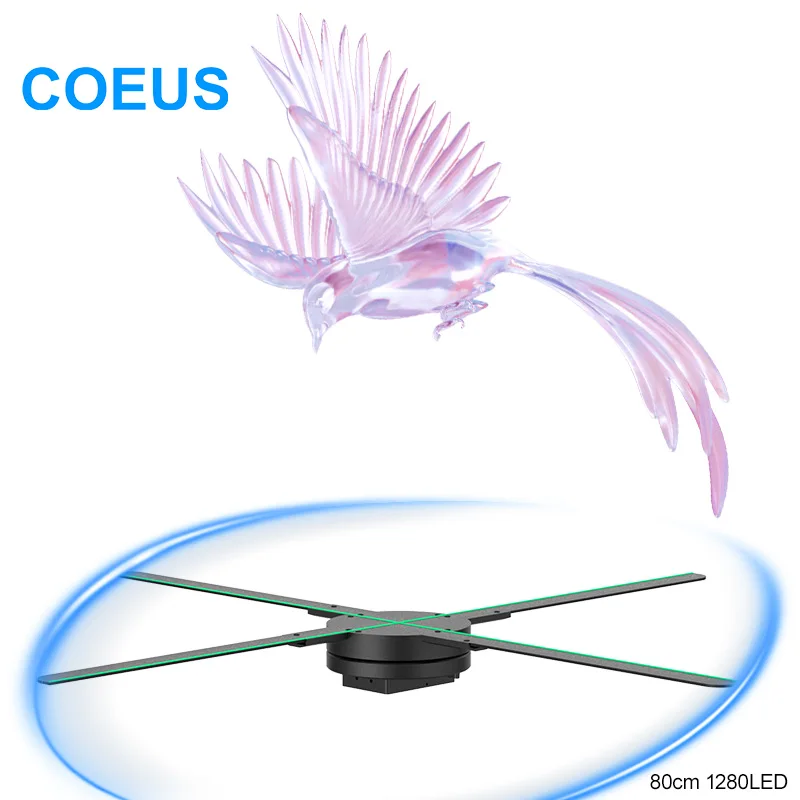 COEUS 80cm 3D Holographic Projection System High Resolution 3D LED Hologram Fan Display Custom OEM ODM Indoor Outdoor