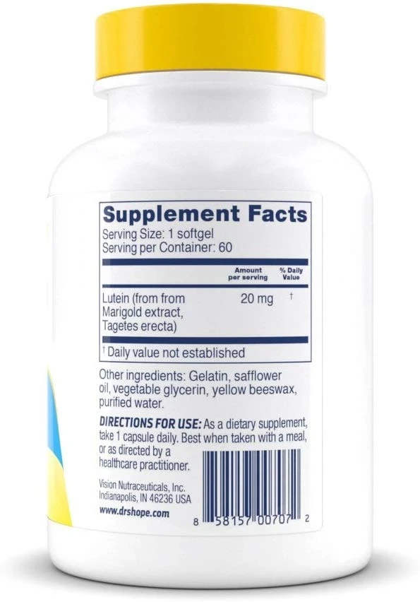 
Lutein 20mg Marigold Extract Antioxidant dietary supplement 