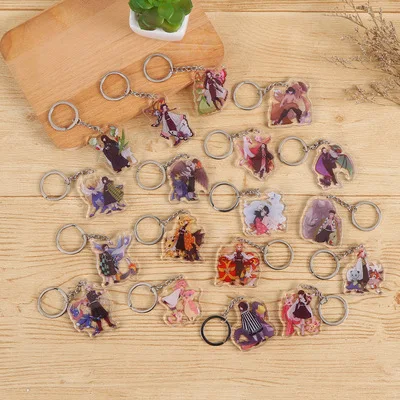 Anime Acrylic Double Layer Sandwich Pendant Demon Slayer Keychain