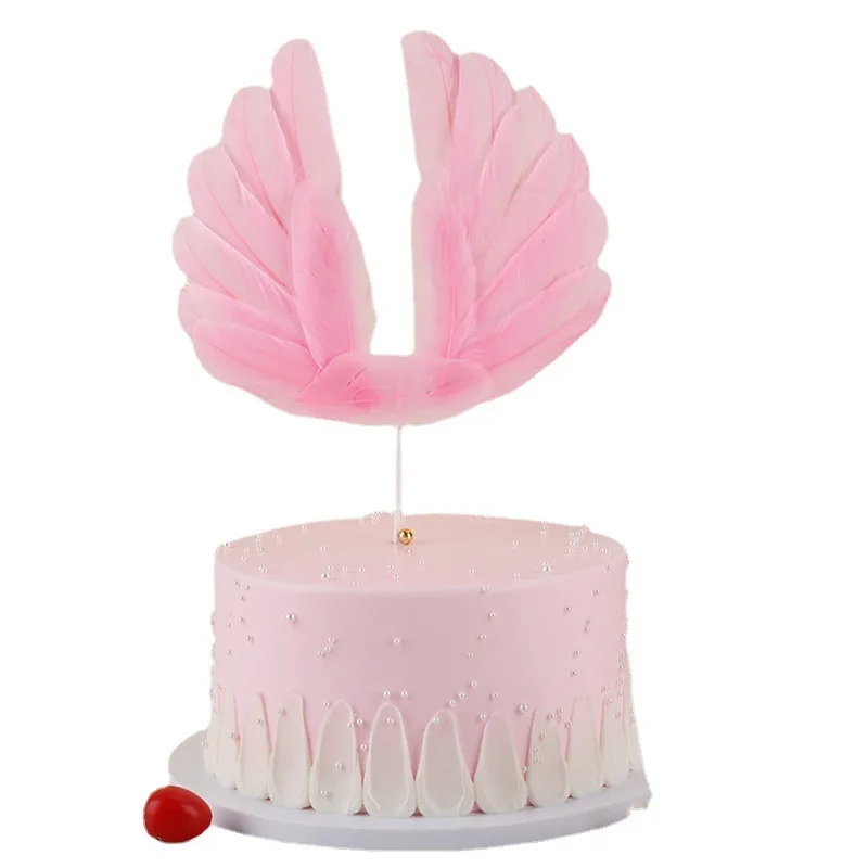 Girls Angel Feather Wings For Cake Decoration Topper