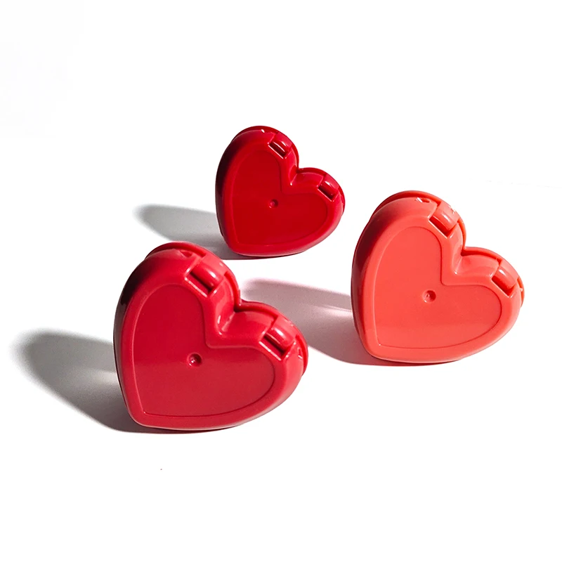 Custom empty blush face makeup powder case palette container pressed powder compact case heart container plastic