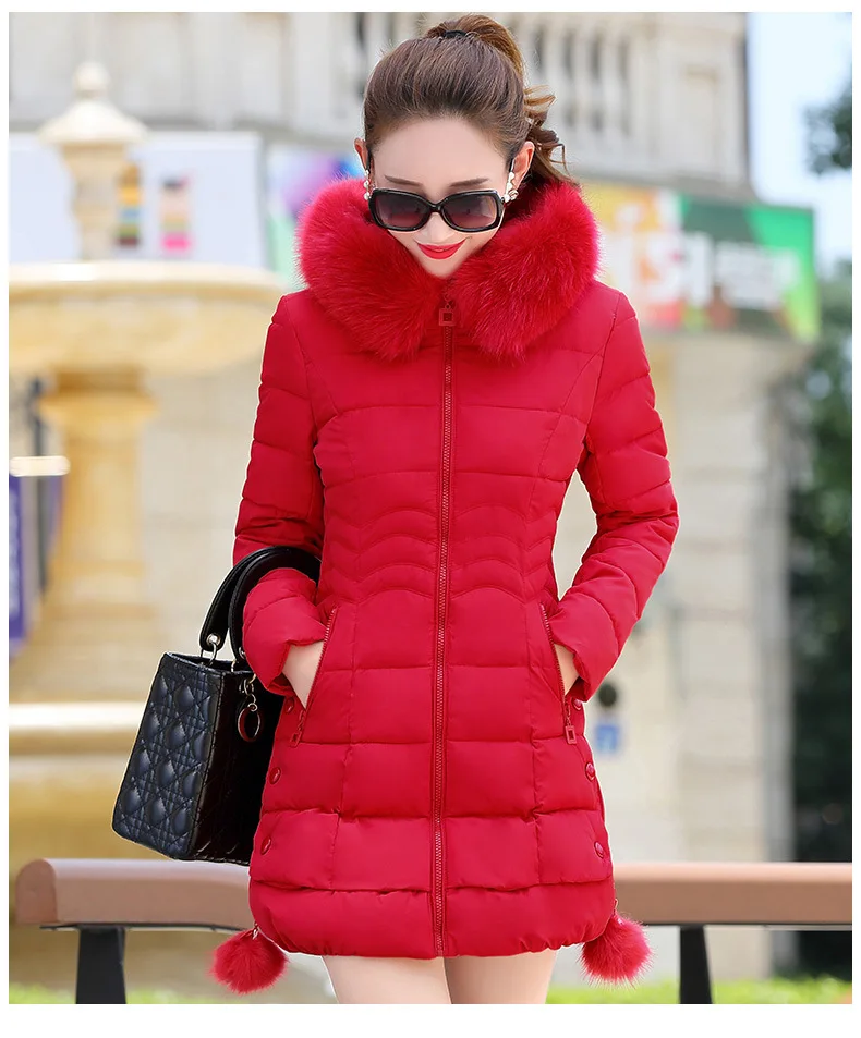coldker 2020 Artificial  fur collar winter jacket women Winter And Autumn Wear High Quality Parkas Outwear Women Long Coat
