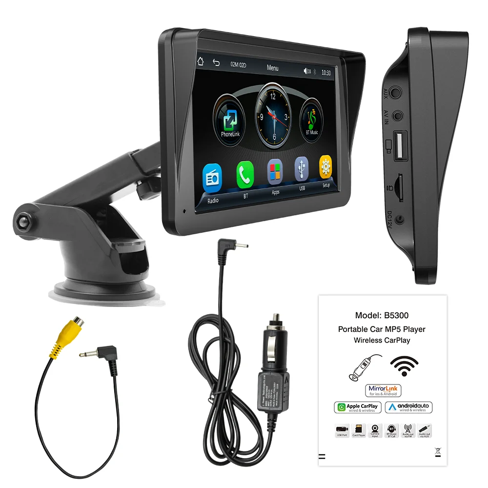 Портативный беспроводной автомобильный радиоприемник Carplay & Android Auto Autoestereo 7 дюймов сенсорный экран GPS BT FM умный монитор PND