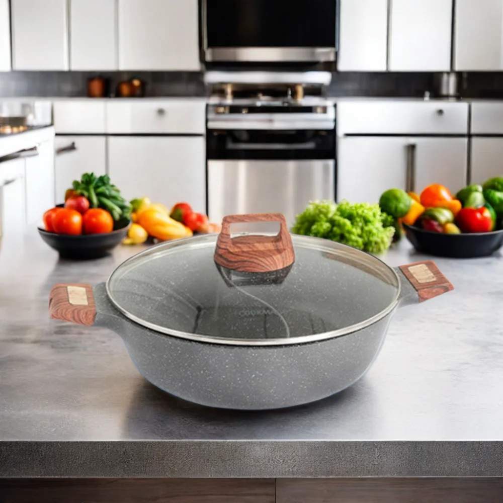 28cm 32cm One-piece Nonstick Double Flavor Granite Hotpot Large Capacity Thicken Mandarin Duck Pot