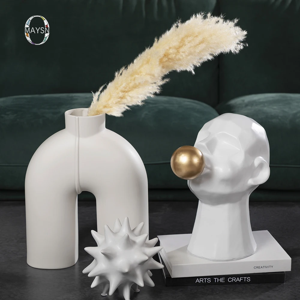 Белые керамические современные скандинавские уникальные матовые вазы аксессуары для домашнего декора узкие декоративные вазы для домашнего декора