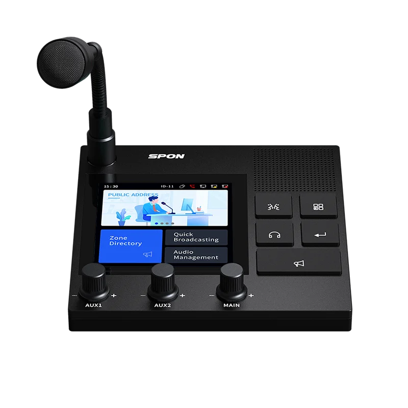 Desktop SIP IP Network Intercom Paging PA System Microphone with Console industry intercom system management