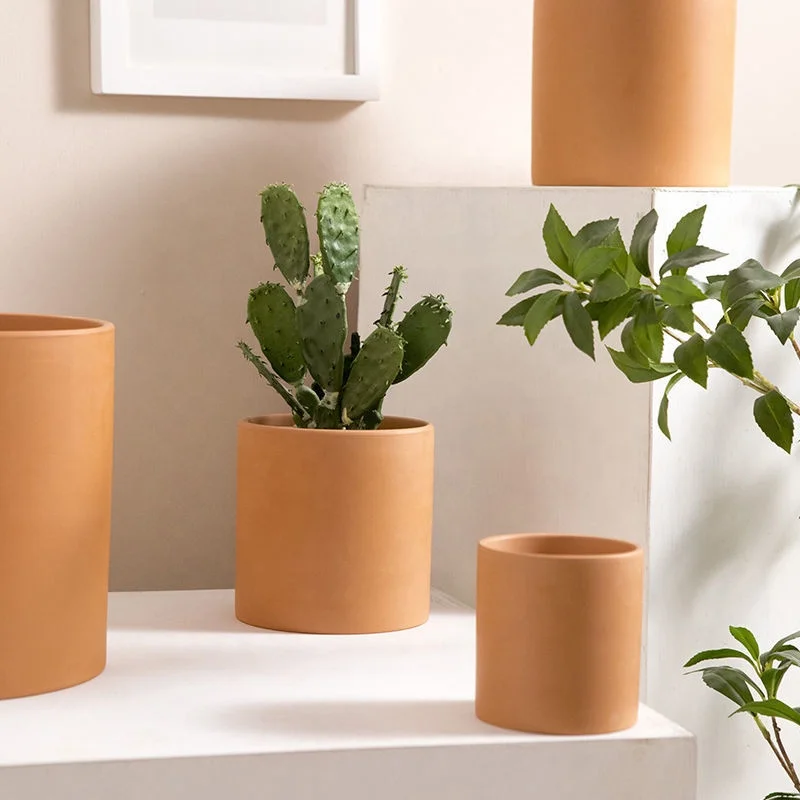 Hot Sale Terracotta Mini Succulent Pot with Tray Ceramic Planter Cactus Flower Garden Outdoor Usage Floor Condition Wholesale