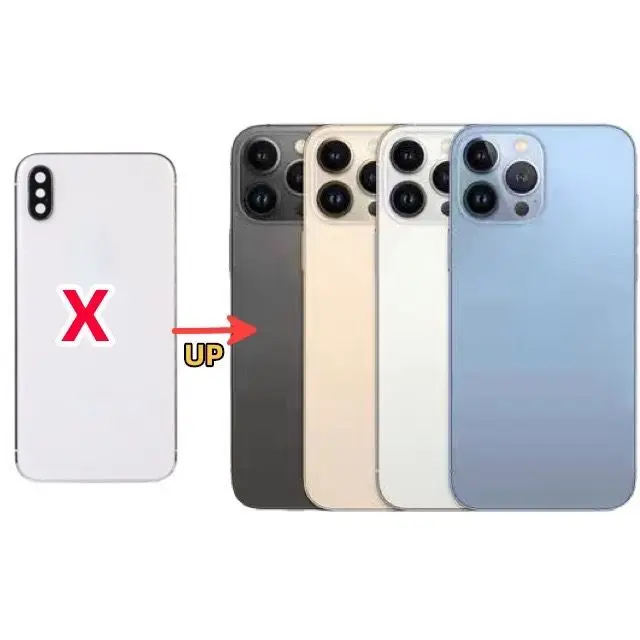 `DIY Housing X Like 13Pro Battery Cover, XR Like 13 Pro back Cover, XSmax into 13Promax Housing.With Logo With Gift