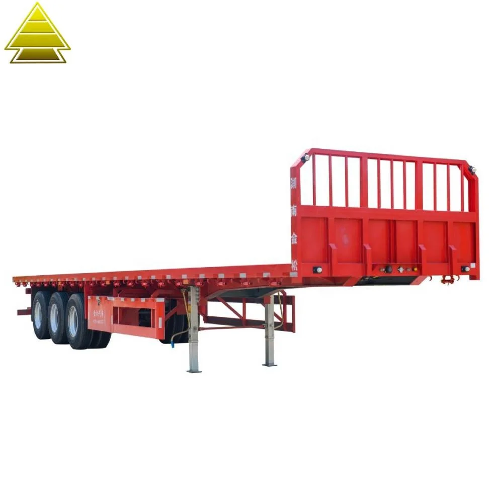 High Quality Truck Trailer Flatbed Trailer 3 Axles 40tons 13M Container Carrier Truck Flatbed