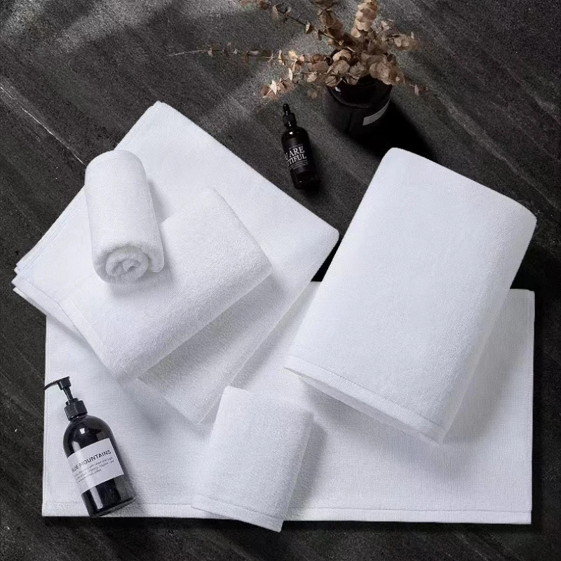 Hotel Linen Custom Terry White Cotton Plain Woven Bath Towel Hand Towel