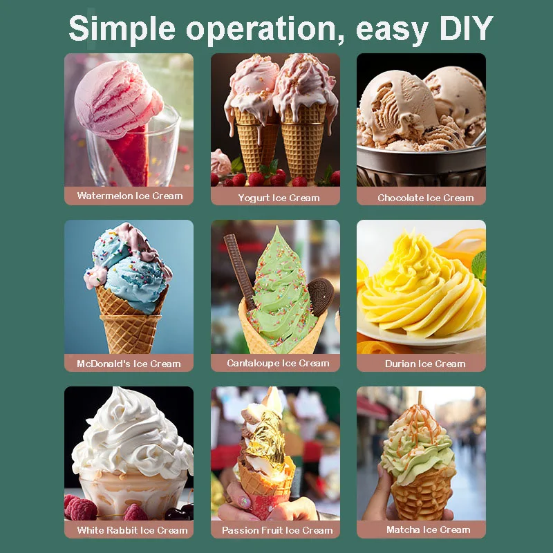 Household Ice Cream Maker Mini Frozen Yogurt Machine For Kids Homemade Diy Gelato Sorbet Electric Soft Serve Maker 1 Quart