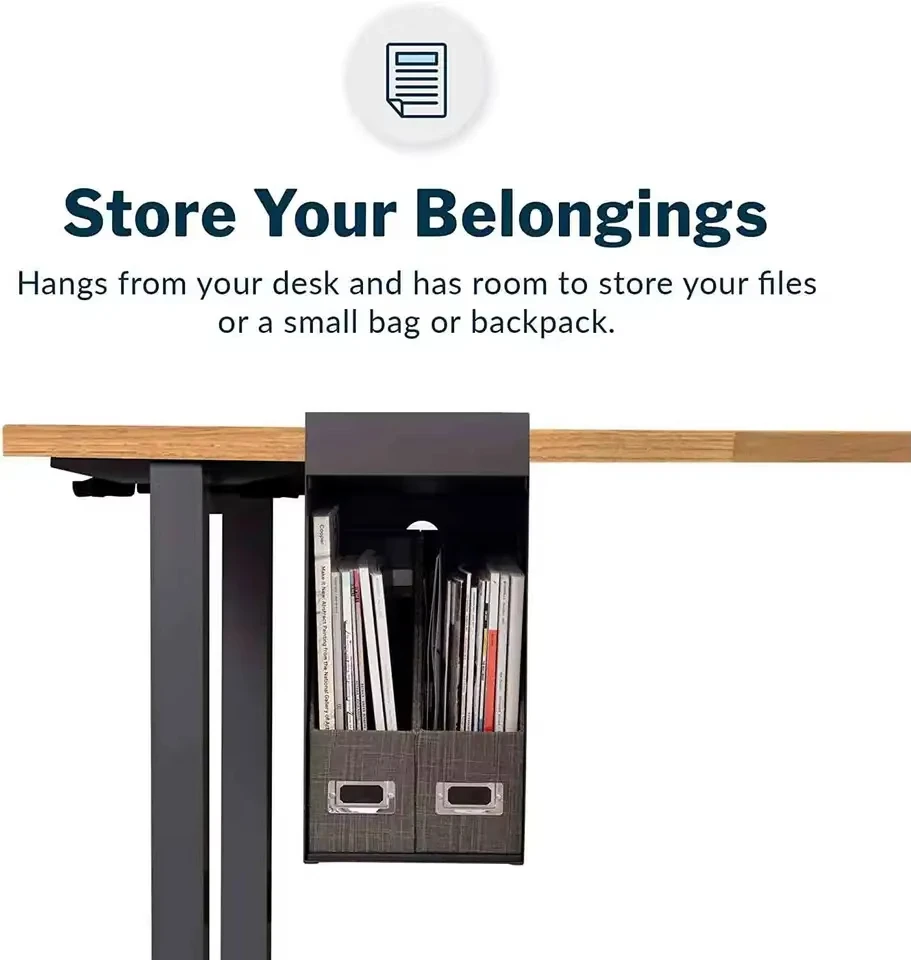 Vertical Hanging Storage Unit Solid Desk Storage Box Under Table Stand Files Shelf Organizer Tray
