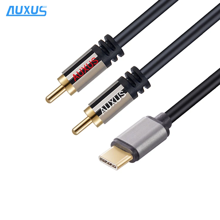 USB Type C до 2 RCA Jack кабель для мобильного телефона, динамика, домашнего кинотеатра, HDTV