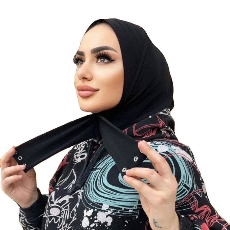 Muslim Women Ready to Wear Hijabs Satin Instant Hijab Scarf Jersey Scarves With Tie Cap Head Scarves Malaysia button Headband