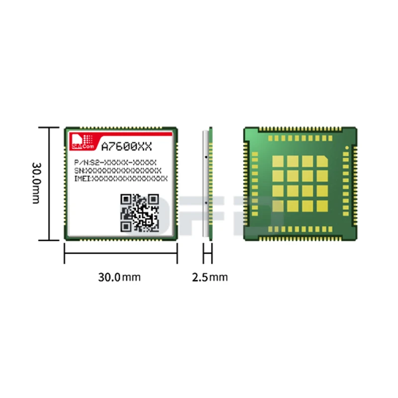 Original SIMCom A7600X 4G Module GNSS VoLTE(Optional) FOTA Wi-Fi Scan Dual SIM LTE-TDD LTE-FDD GSM GPRS EDGE LTE Cat1 Module