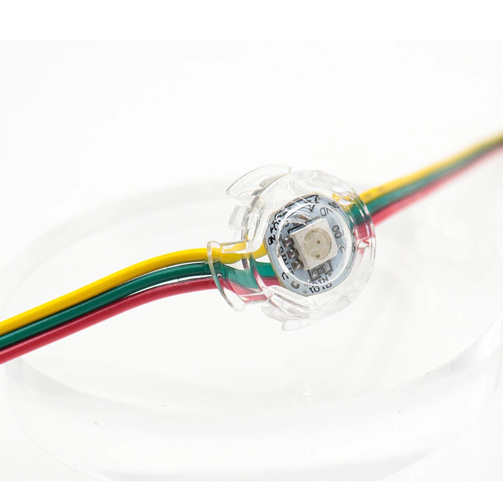DC5V 20 мм многоцветные светодиодные пиксельные огни IP67 номинальные рождественские украшения проволочные точечные