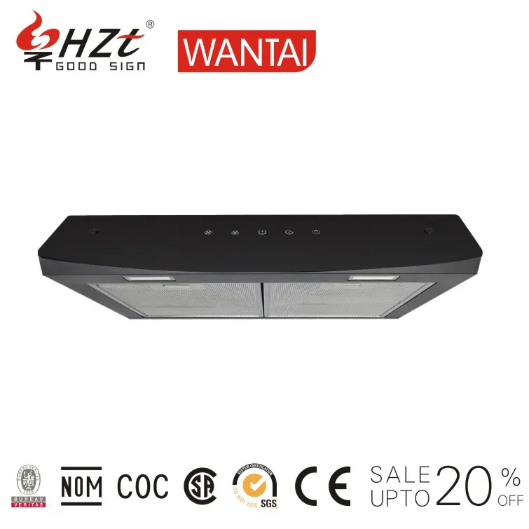 cheap price push button white slim kitchen cooker extractor hood