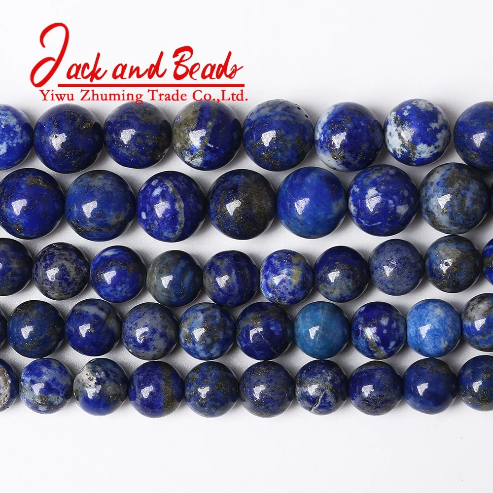 Natural Stone Real Lapis Lazuli Round Loose Beads For Jewelry Making