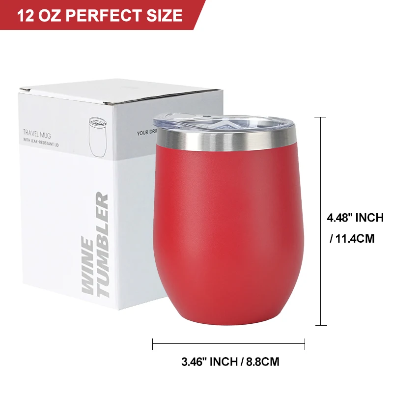 custom tumblers wholesale bulk 12oz double wall stainless steel insulated vacuum egg shape mugs wine Tumbler with lids
