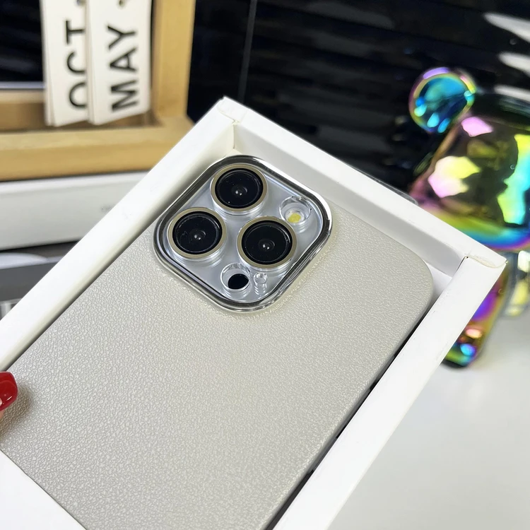 With Camera Protection Phone Case For iPhone 15 16 Pro Max Anti Fingerprint PU Leather Phone Case For iPhone 14 13 12 Pro Max