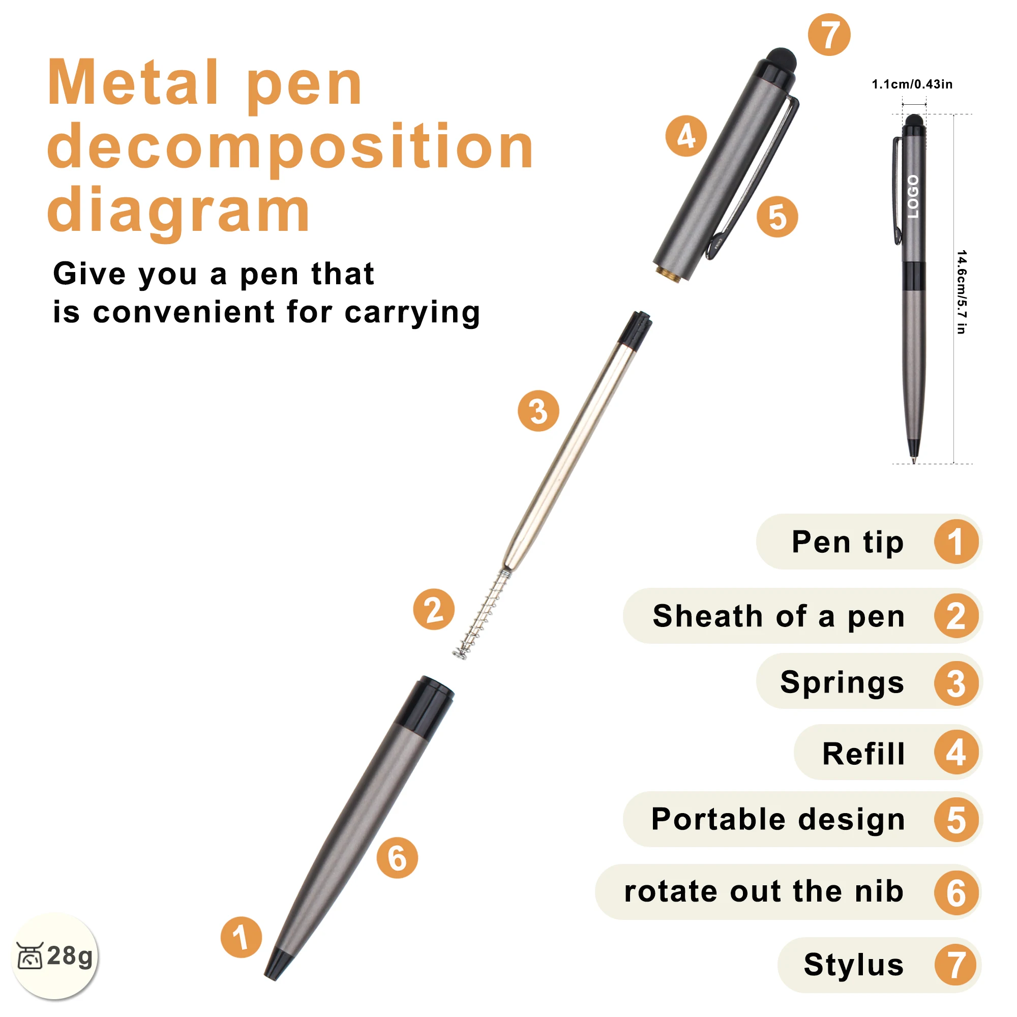 New Promotional 2-in-1 Metal Stylus Ball Point Pen Matte With Custom Logo Printed Laser Writing Novelty Click
