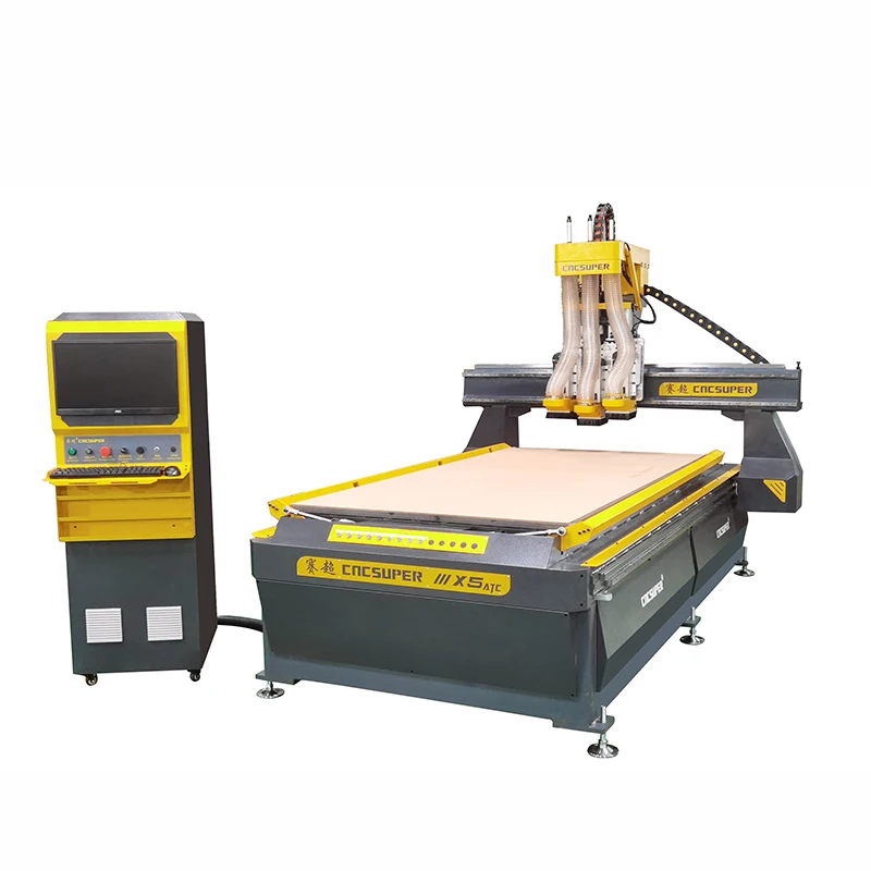 China 6kw Air Cooling Spindle 3 Axis Cnc Wood Router 1325 Wood Working Machine With 3 Head