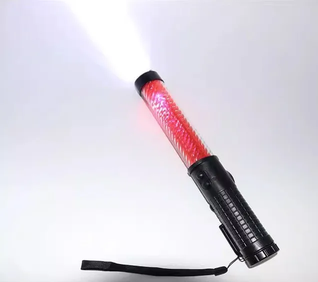 Red Blue durable 30CM 39cm Traffic Led Flashing Aircraft Marshalling BATON Wands with headlight and whistle