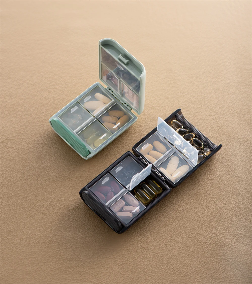 Pinmoo новый дизайн, квадратная портативная пластиковая коробка для таблеток, мини-диспенсер для таблеток, коробка, органайзер