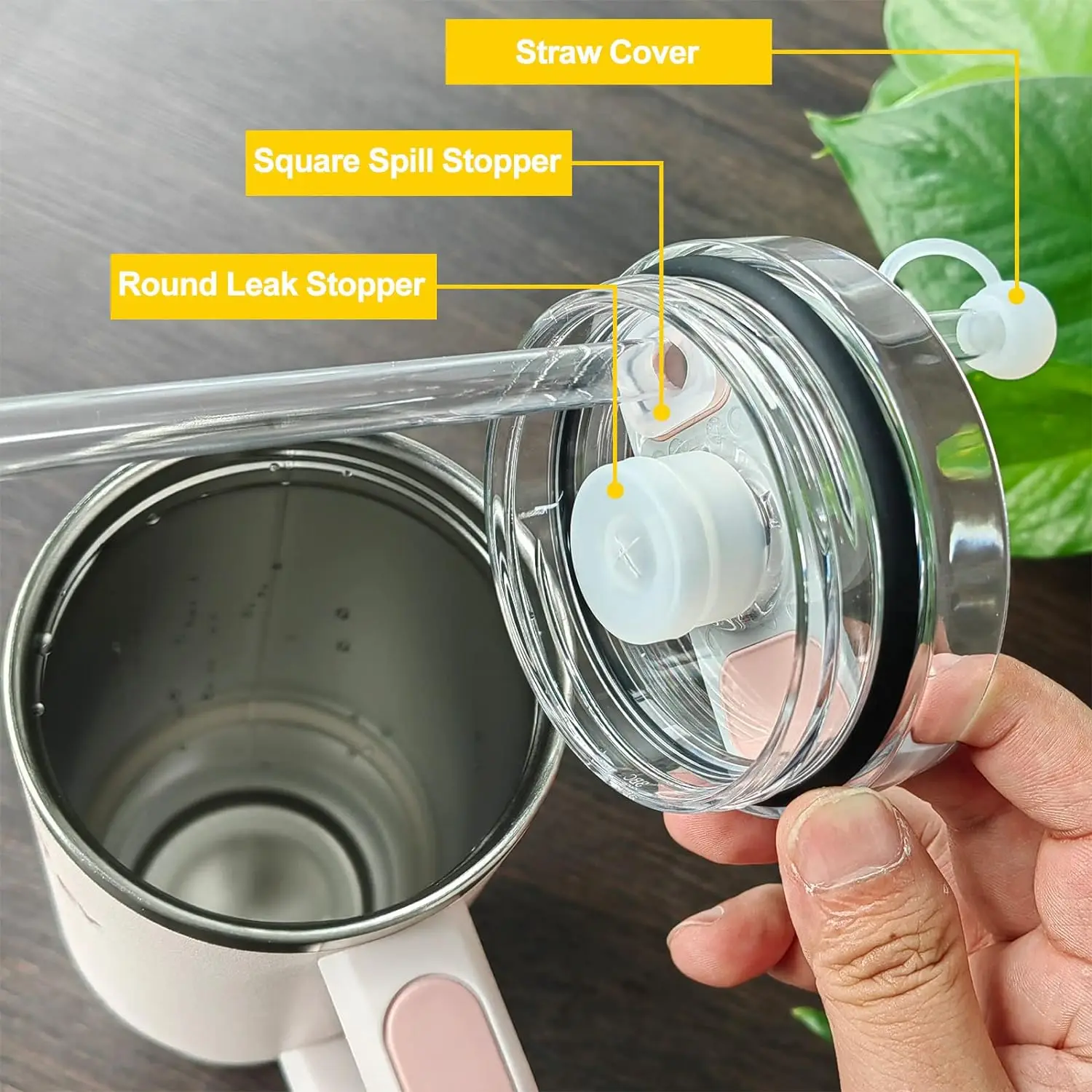 Stanley Cup Accessories Set Straw Cover Cap Fix Leak Stopper Lid Spill Plug Silicone Spill Stopper Set for Stanley Cup 40oz 30oz