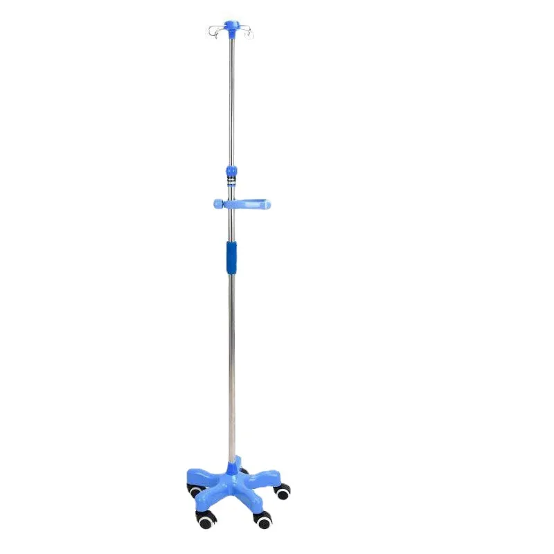Cheap Price Hospital Adjusted Height Medical 4 Hooks Infusion Drip Stand For Hospital Bed