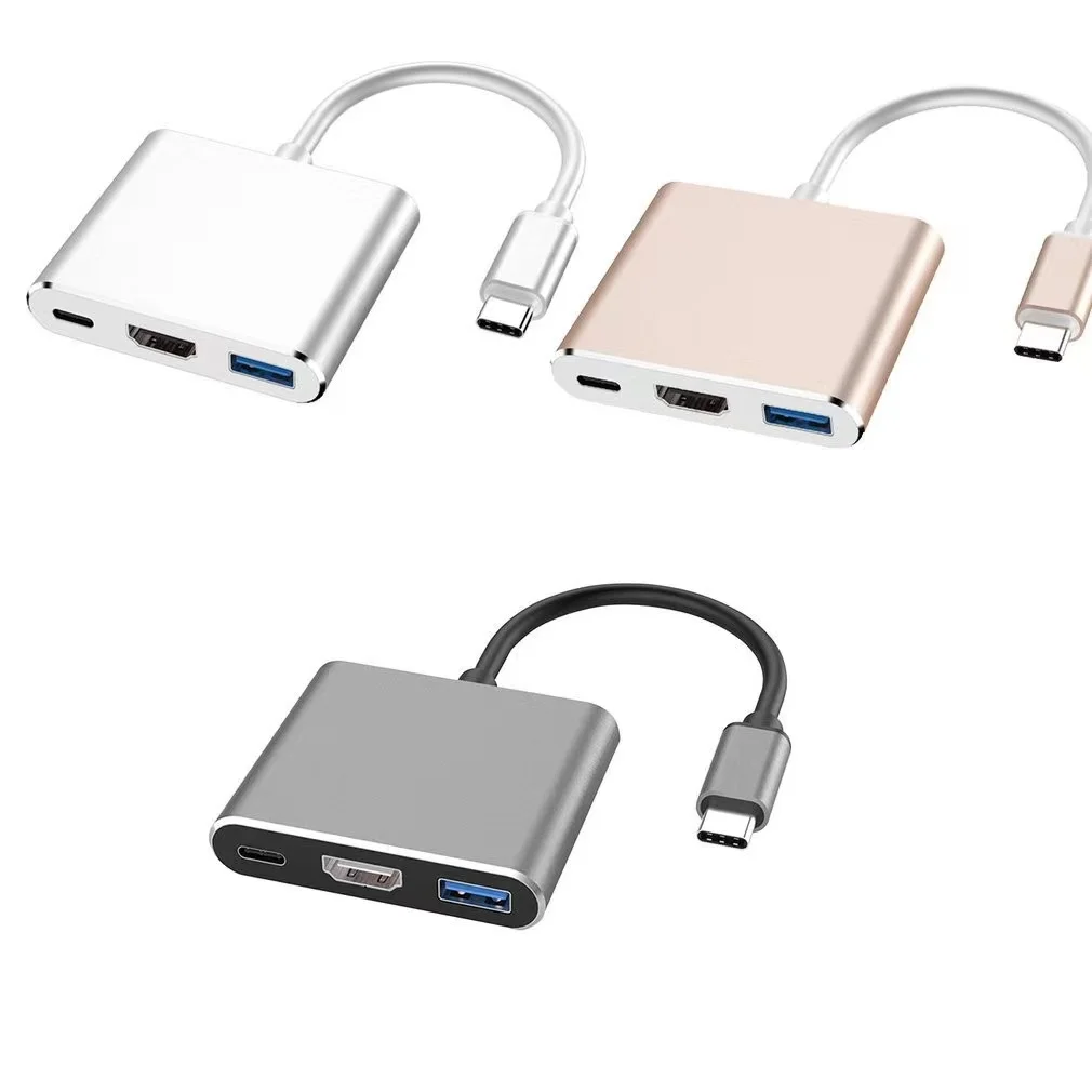 3 in 1 Usb C to HDTV Converter Adapter Digital AV 4K 1080P USB 3.0 Type c female For Macbook