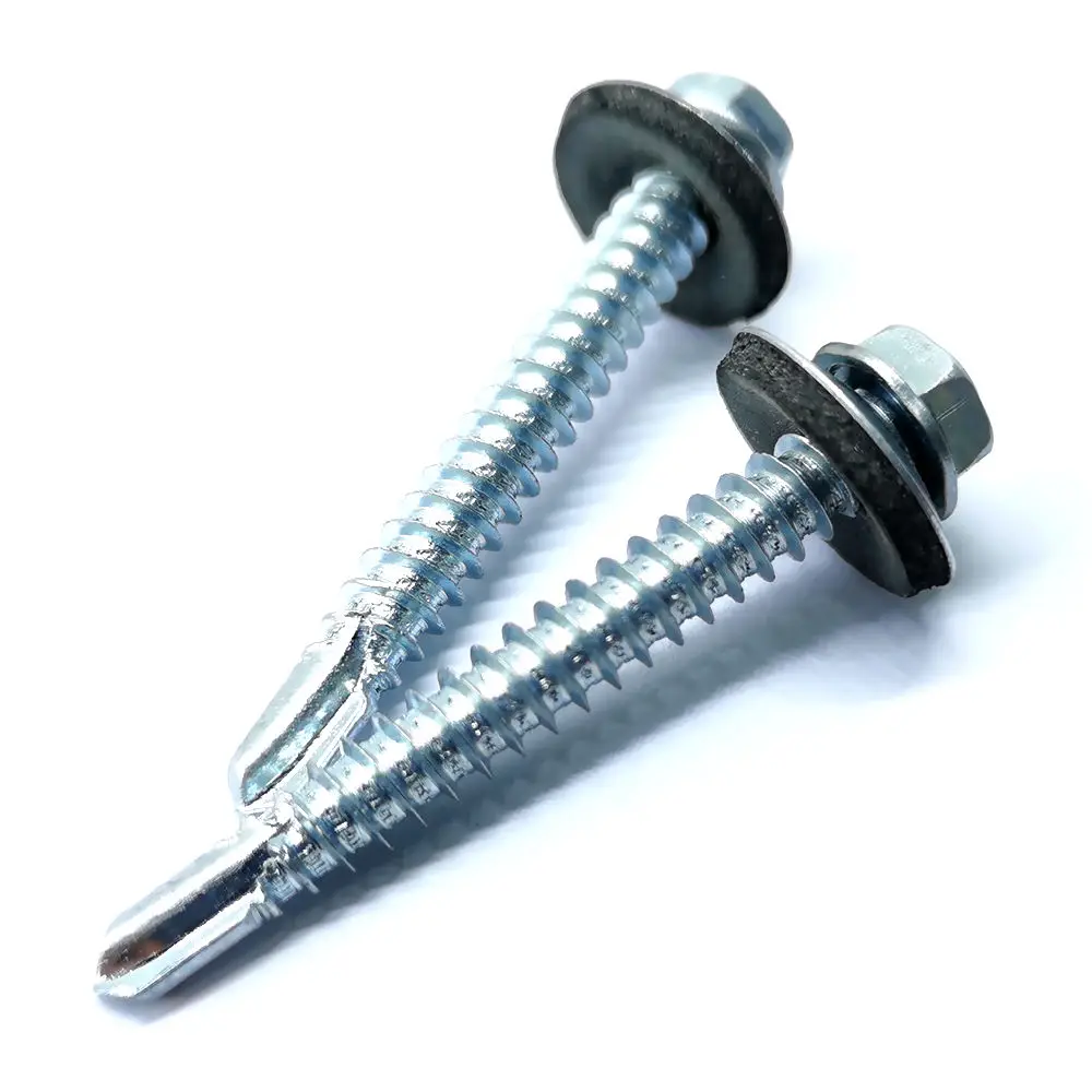 Hot Sale 1 inch 2 inch 3 inch bi Metal Hex Head Hexagonal Dovetail Self Drilling Screws with Washer Color Sale for South America