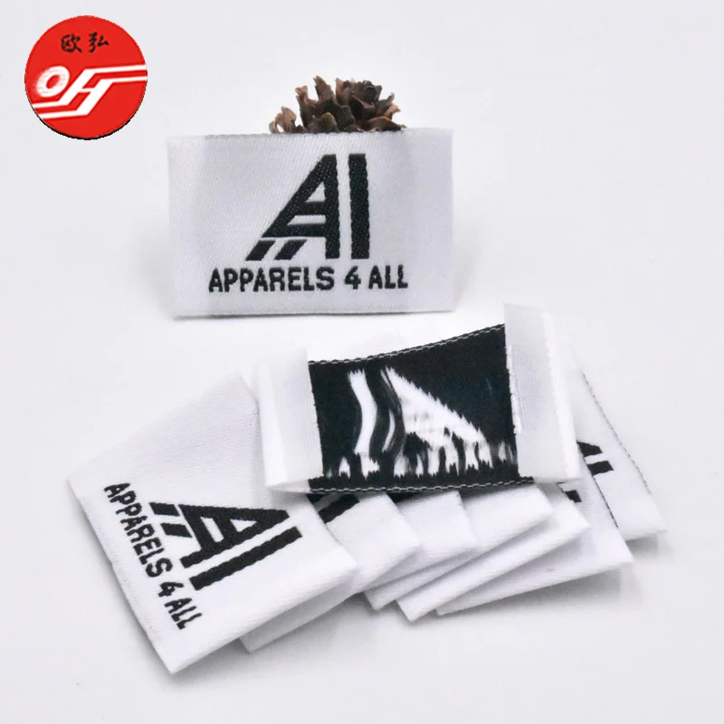 hot selling  woven label for clothing satin woven label customize woven label heat transfer
