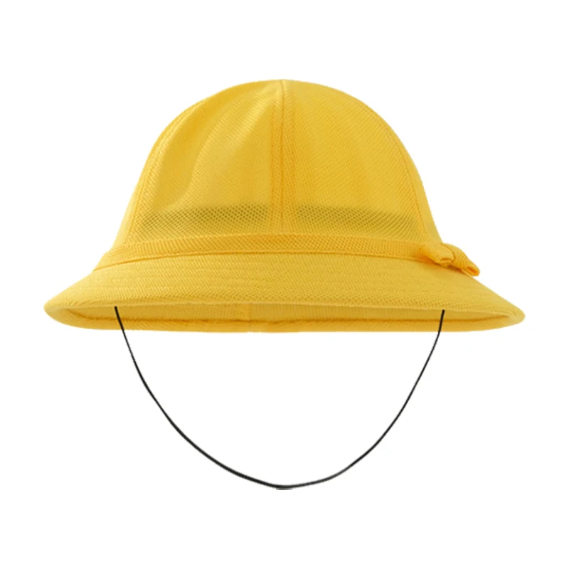 For Girl And Boy Mesh Cap With Adjusting Rope Kids Bucket Fisherman For Beach Sun UV Protection Chinese Hats Children