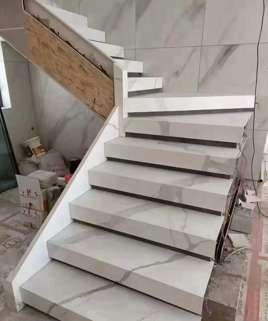 High Quality Modern Sintered Stone Marble Stair Case Steps Tread And Riser