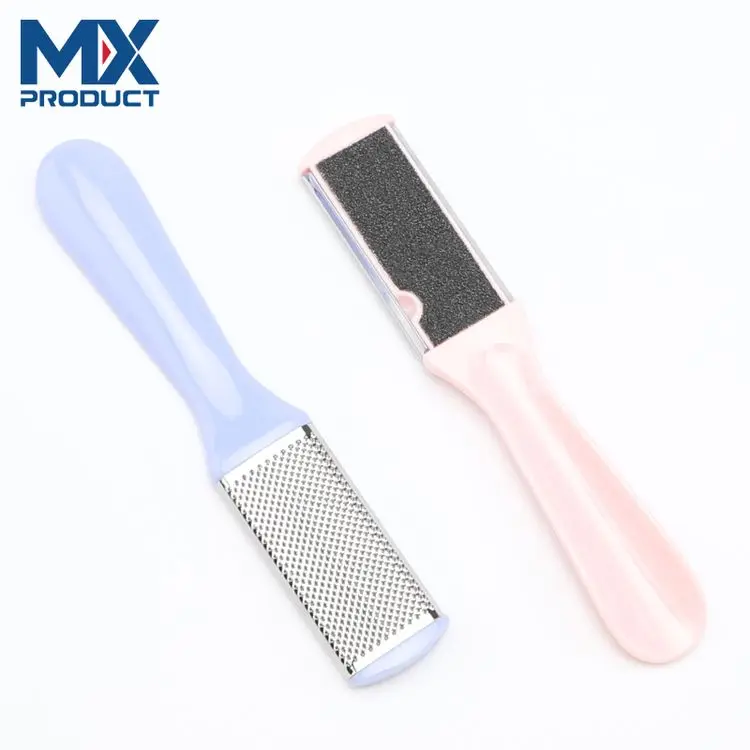 Double Layer Stainless Steel Sandpaper Pseconomic Remove The Dead Skin Professional Food File Foot Scraper With Pp Handle