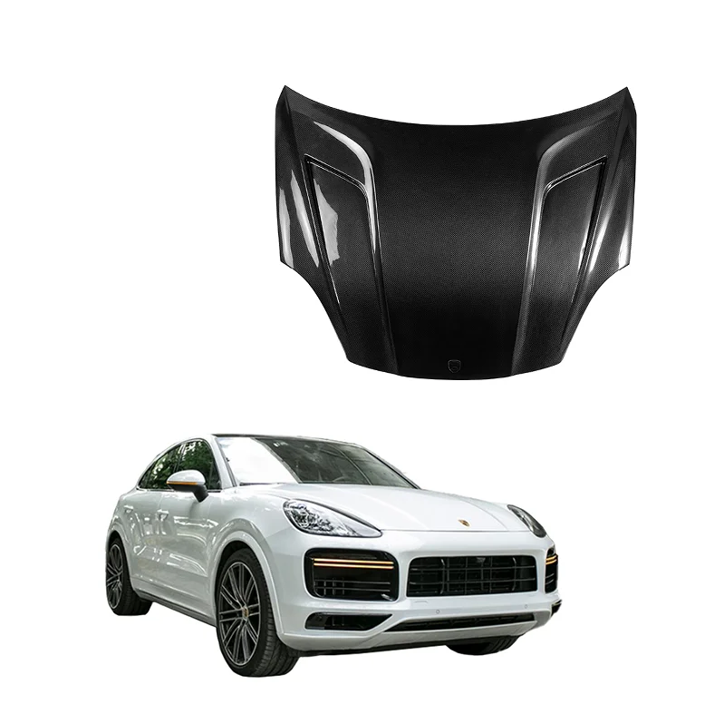 Quality Wholesale Custom Car Engine Hood TA Design Cayenne 9Y0 Dry Carbon Fiber Bonnet For Porsche 9Y0 Front Engine Hood
